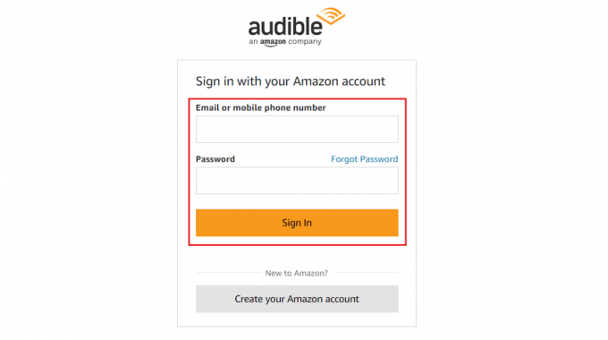 Audible の Web サイトにアクセスし、資格情報を使用してアカウントにサインインします。 スマートフォンで Audible サブスクリプションをキャンセルする