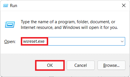 Microsoft Store 캐시 재설정 명령을 실행합니다. Windows 11에서 Minecraft 오류 0x803f8001을 수정하는 방법