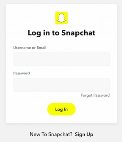 Logga in på ditt konto genom att ange dina referenser | Hur man inaktiverar Snapchat-kontot tillfälligt