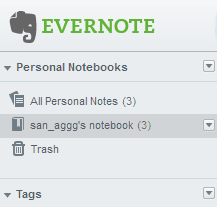 Liste der Evernote-Notizbücher