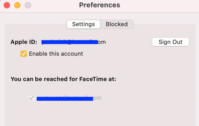 Stellen Sie sicher, dass Ihre Apple-ID oder Telefonnummer aktiviert ist | Fix FaceTime funktioniert nicht auf dem Mac