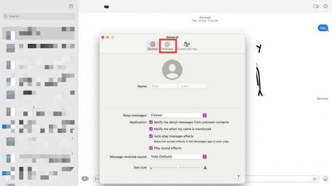 Klicka på tecknet | hur man lägger till ett telefonnummer till iMessage på Mac