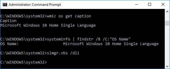 Überprüfen Sie, welche Edition von Windows 10 Sie in der Eingabeaufforderung haben | Überprüfen Sie, welche Edition von Windows 10 Sie haben