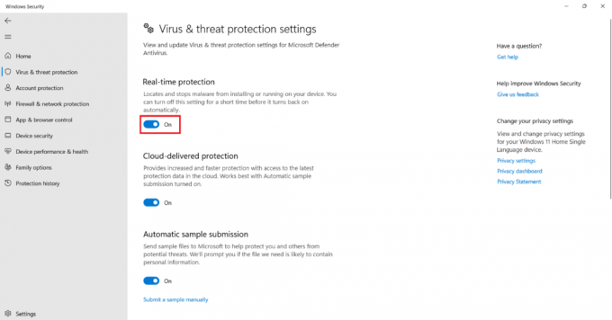 ปิด Antivirus โดยปิดการป้องกันตามเวลาจริง | ไม่สามารถเริ่มดาวน์โหลดข้อผิดพลาด upplay