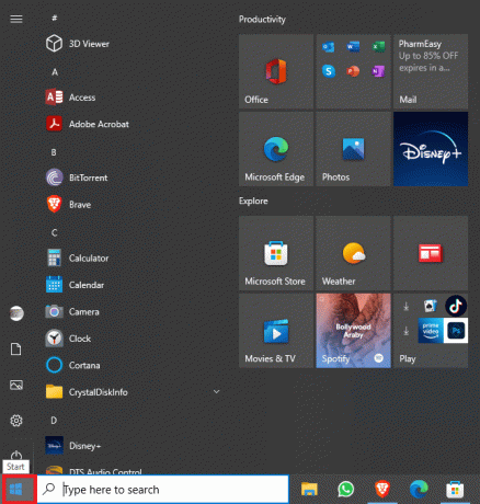 Individua e fai clic sull'icona Start sul desktop. Risolto il problema con Twitter che non apriva Windows 11