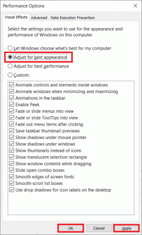 [最適なパフォーマンスに調整する] オプションを有効にします。 Windows 10 で Star Citizen がクラッシュするのを修正
