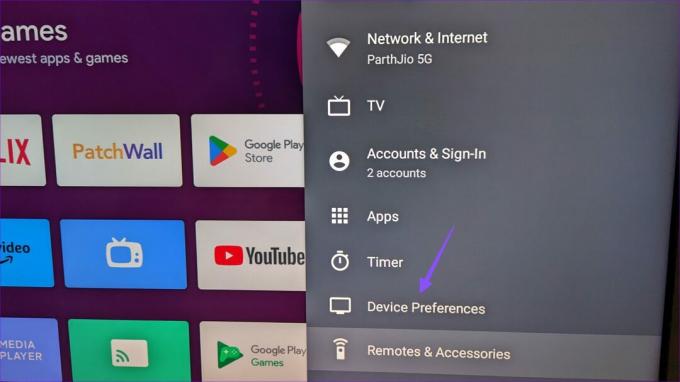 preferencia de dispositivo android tv