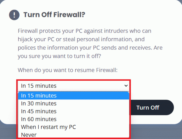 Se agotó el tiempo para deshabilitar el firewall. Reparar Spotify que no se abre en Windows 10
