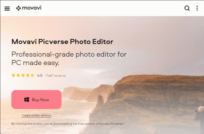 Službena web stranica za Movavi Picverse