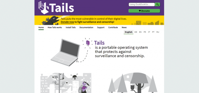 TAILSのダウンロードページ