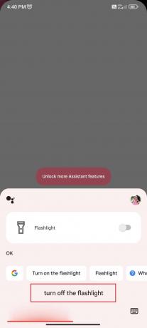 Desligue a lanterna usando o Google Assistant