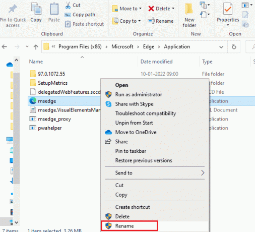 Pervardykite .exe failo pavadinimą. Ištaisykite klaidos STATUS NUTRAUKIMO TAŠKĄ „Microsoft Edge“.