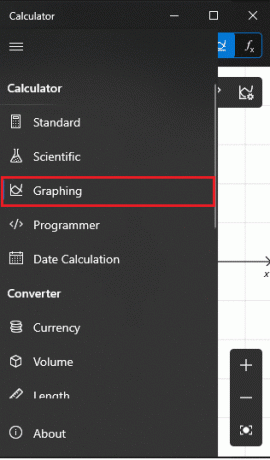 I den efterföljande menyn klickar du på Grafer. Hur man aktiverar Calculator Graphing Mode i Windows 10