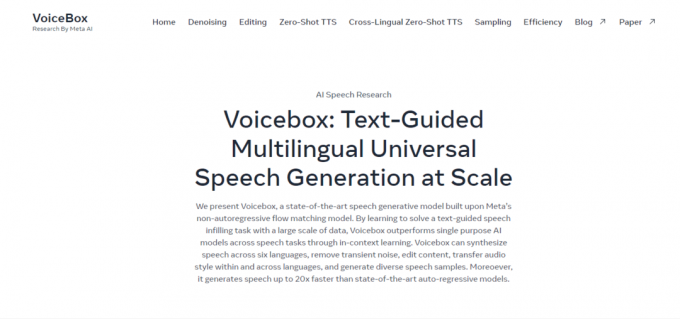VoiceBox hjemmeside