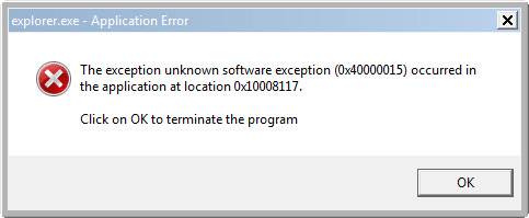 Fix De uitzondering onbekende software-uitzondering (0x40000015) trad op in de toepassing