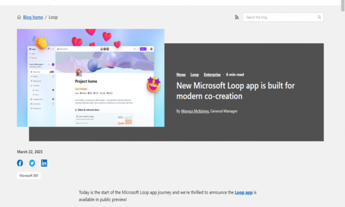 Aplikacja Microsoft Loop uruchomiona w publicznej wersji zapoznawczej