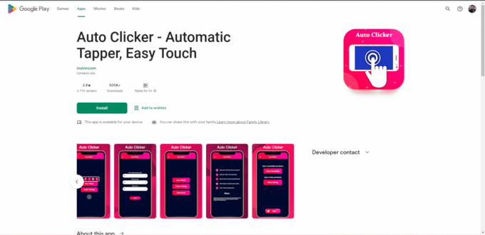 자동 탭퍼 Easy Touch Play 스토어 웹 페이지. Android 게임을 위한 최고의 자동 클릭 앱