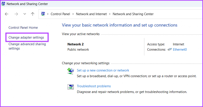 Отворете мрежовите връзки с помощта на контролния панел