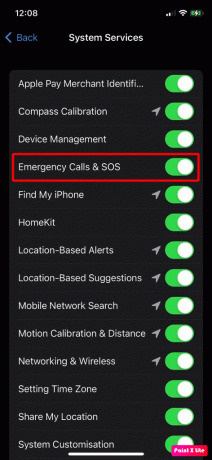 dezactivați apelurile de urgență și SOS | iPhone 11 supraîncălzind iOS 15