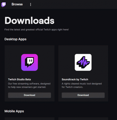 Twitch-Download-Seite