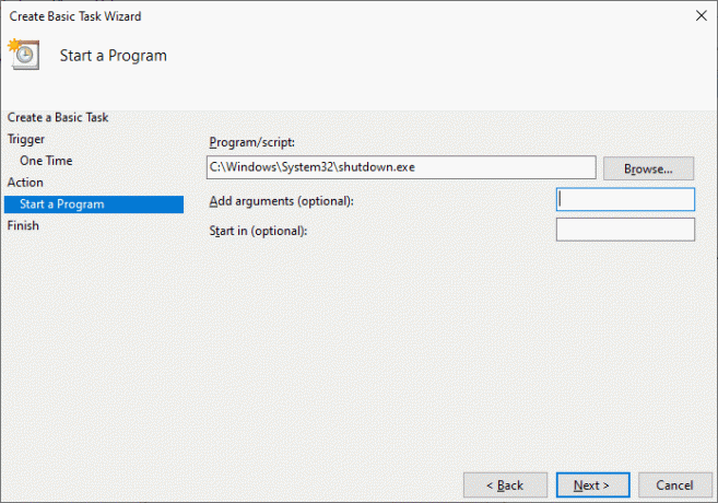 ภายใต้ประเภทโปรแกรม “C:\Windows\System32\shutdown.exe” | วิธีสร้าง Windows 10 Sleep Timer