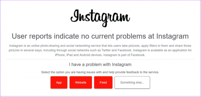 Ellenőrizze, hogy az Instagram nem működik-e