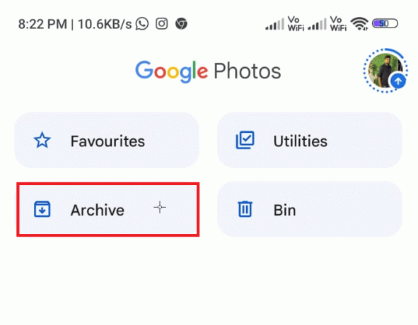 Trykk på Arkiv-mappen for å starte de arkiverte bildene. 10 måter å fikse at Google Photos ikke viser alle bilder