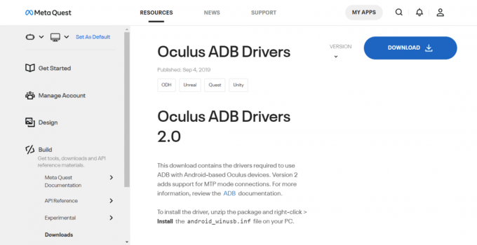 Download dos Drivers Oculus ADB