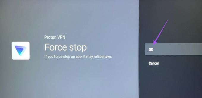 บังคับให้หยุดแอป VPN สำหรับ Android TV