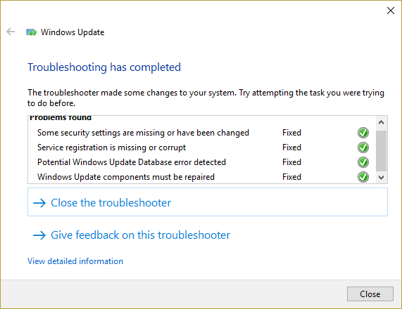Åtgärda Windows Update Databas Corruption Error