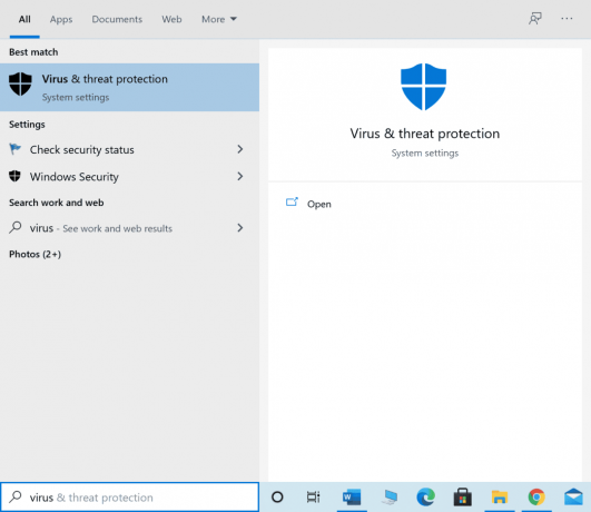 ابدأ قائمة نتائج البحث لأمان Windows. إصلاح خطأ Origin 0xc00007b في نظام التشغيل Windows 10