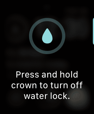 Натиснете Crown Water Lock