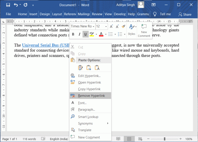 So entfernen Sie Hyperlinks aus Microsoft Word-Dokumenten