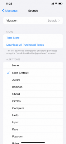 Wählen Sie einen lauten Nachrichtenton aus, indem Sie auf Töne | tippen iOS 15-Benachrichtigungston funktioniert nicht