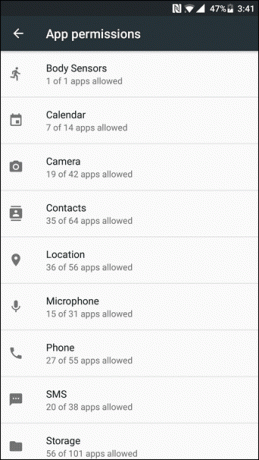 Autorisations des applications Android 5