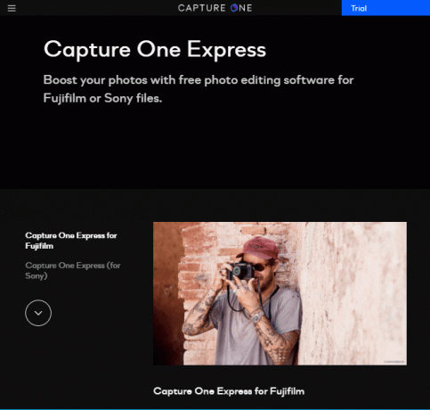 Сторінка завантаження для Capture One Express | Безкоштовна програма для редагування фотографій на комп'ютері
