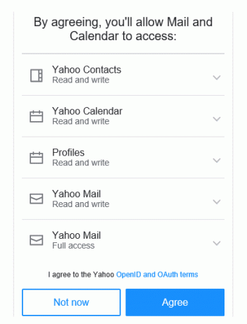 ยอมรับข้อกำหนดและเงื่อนไขของ Yahoo
