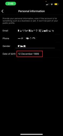 ในการตั้งค่าข้อมูลส่วนบุคคล คุณจะเห็นตัวเลือกวันเกิดภายใต้วันเกิดของคุณ ใช้วันเกิดของคุณเพื่อคำนวณอายุของคุณบน Instagram