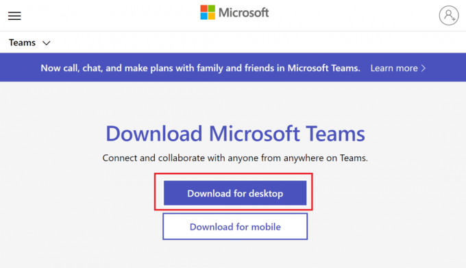 Kattintson a Letöltés asztalra | Javítás A Microsoft Teams folyamatosan újraindul