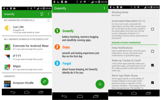 Greenify – Nejlepší aplikace pro spořič baterie pro Android