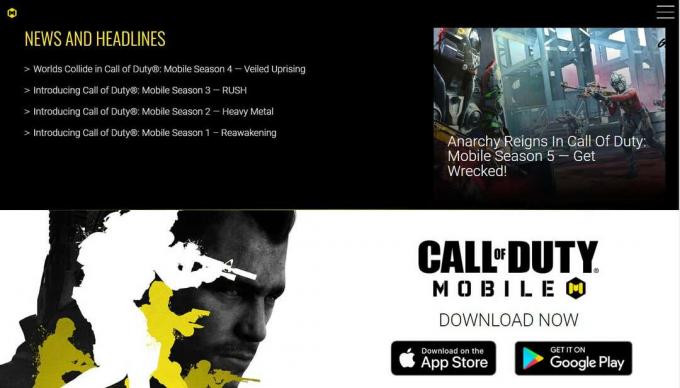Web stranica Call of Duty Mobile | zajedno igrajte CoD Mobile