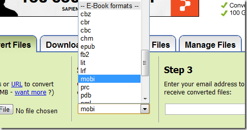 Uso de zamzar para convertir Pdf a Epubmobi y Html