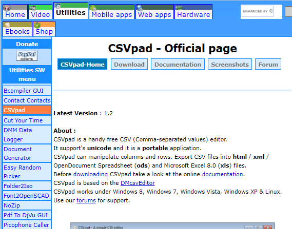 Uradna spletna stran za CSVPad. Najboljši urejevalnik CSV za Windows