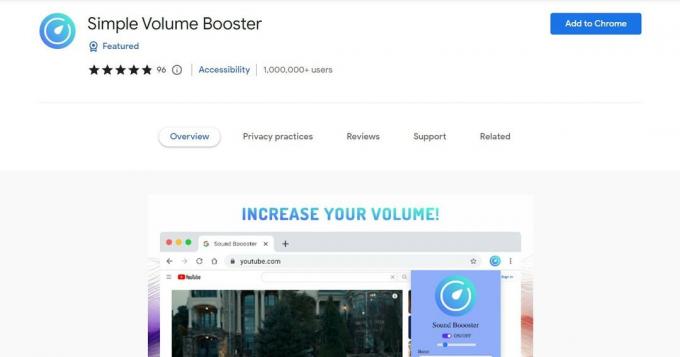 Amplificador de volume simples | Melhores extensões de equalizador de áudio para Chrome