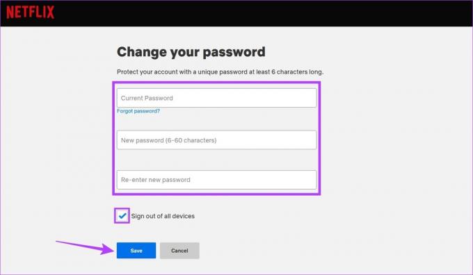 Geben Sie Ihre Daten ein und klicken Sie auf „Passwort ändern“.
