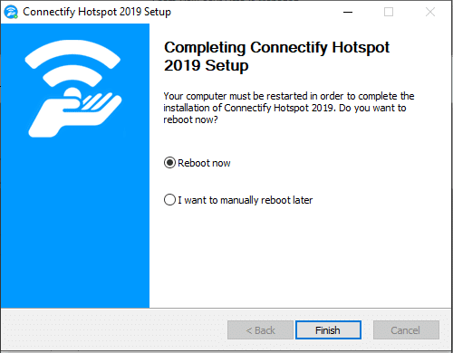 Klicken Sie auf Fertig stellen und Ihr Computer wird neu gestartet.