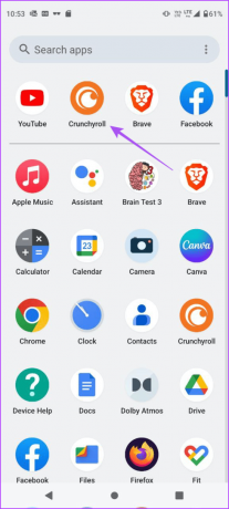öppna crunchyroll-appen för Android