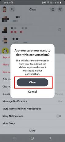 selectați opțiunea Clear pentru a șterge întreaga conversație din fereastra dvs. de chat.