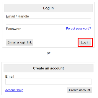 Skriv inn e-post eller håndtak og passord og klikk på Logg inn-knappen for å logge på craigslist-kontoen din