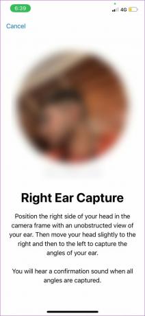 Erfassung des rechten Ohrs